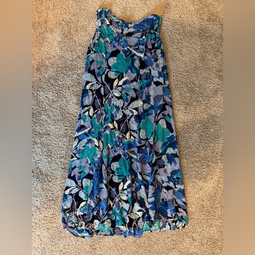 Roaman's Blue & Teal Floral Maxi Skirt